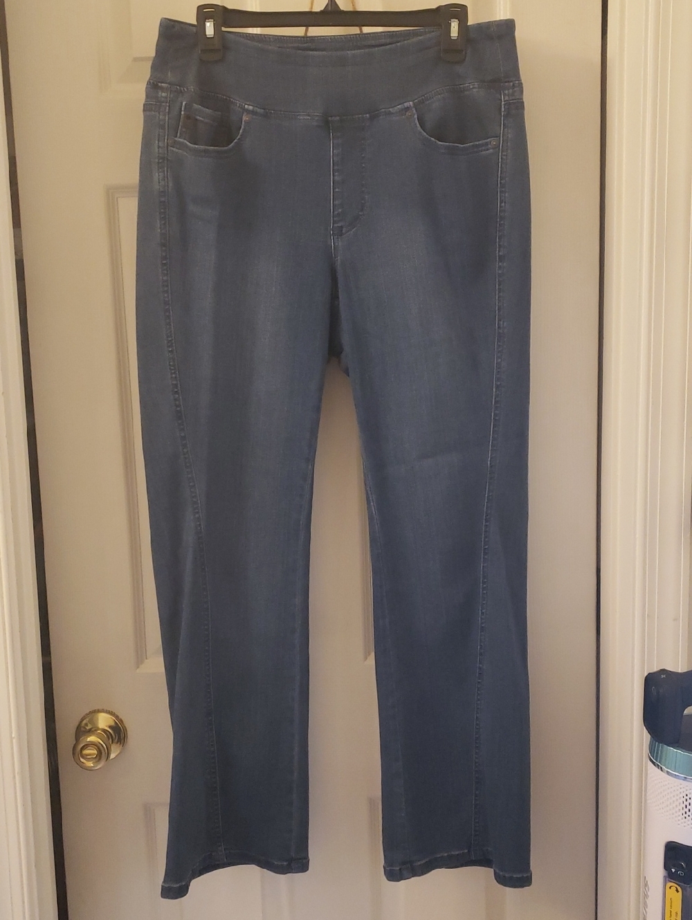 Belle by Kim Gravel Boot-Cut Jeans in Medium Blue Denim